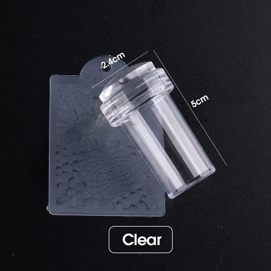 Transparent Silicone Nail Art Stamping Kit, French Design For Manicure Plate Too