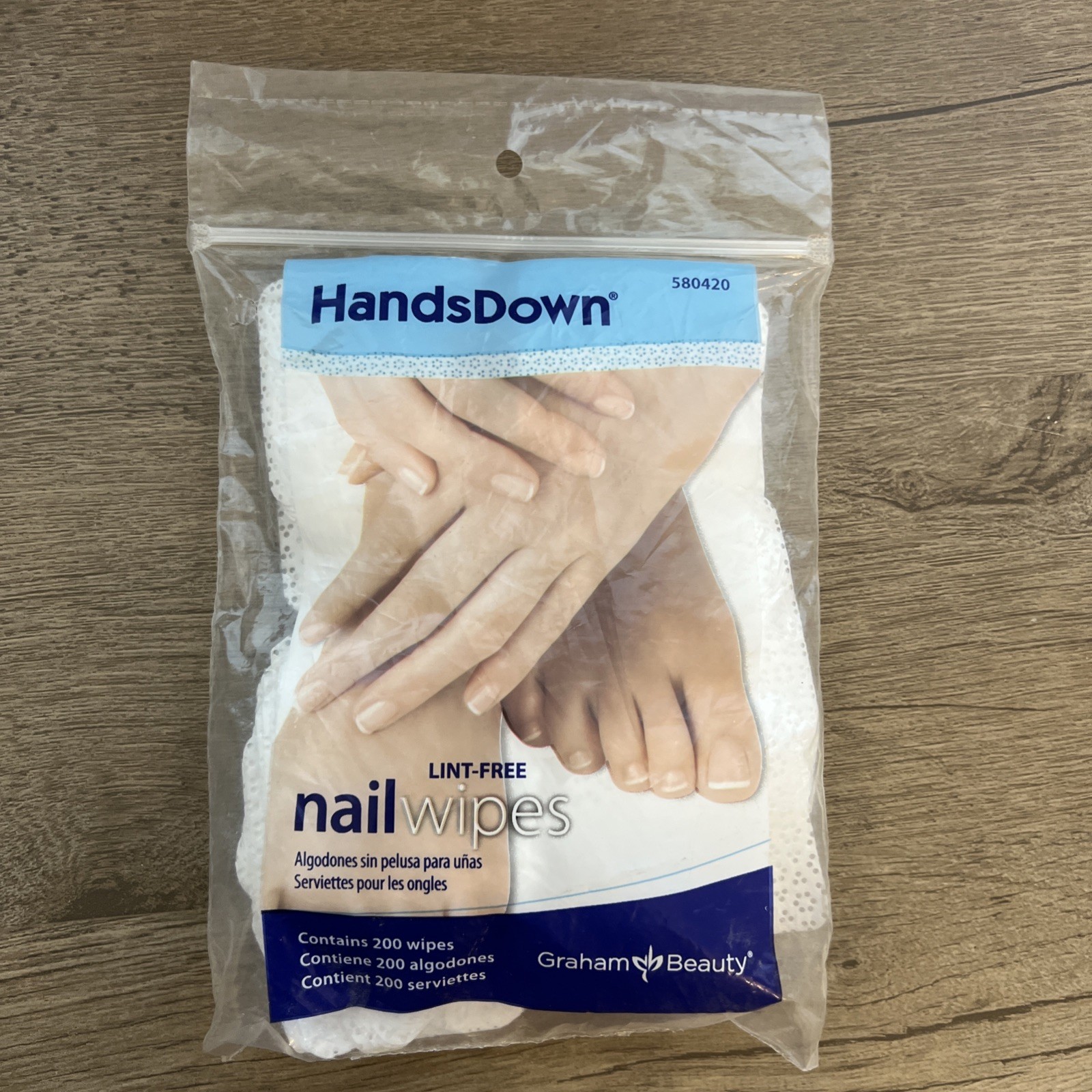 Graham Hands Down Nail Wipes, 200 Count
