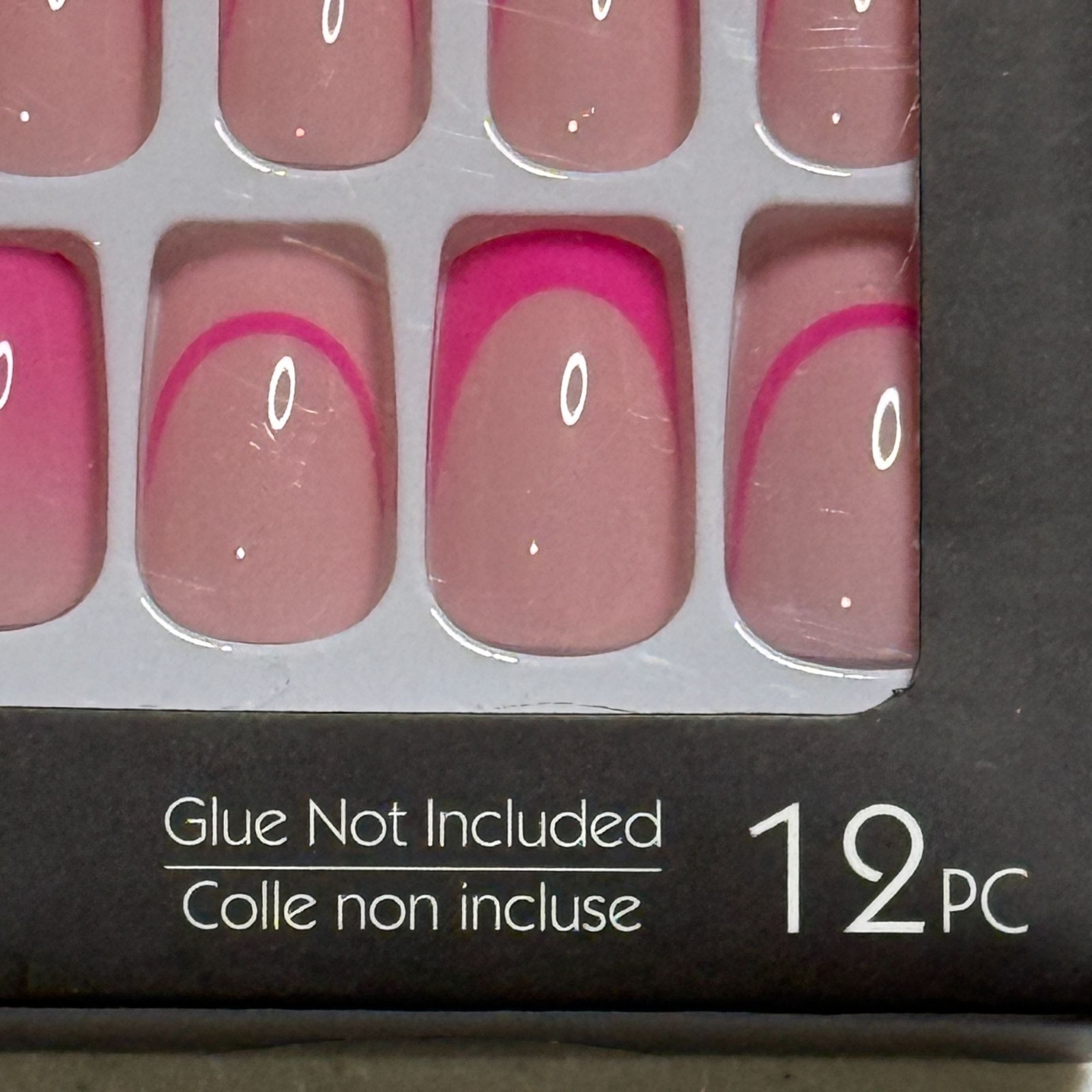 Press On Nails Pink French Tip Cute Spring Nails 12pc Short Glossy