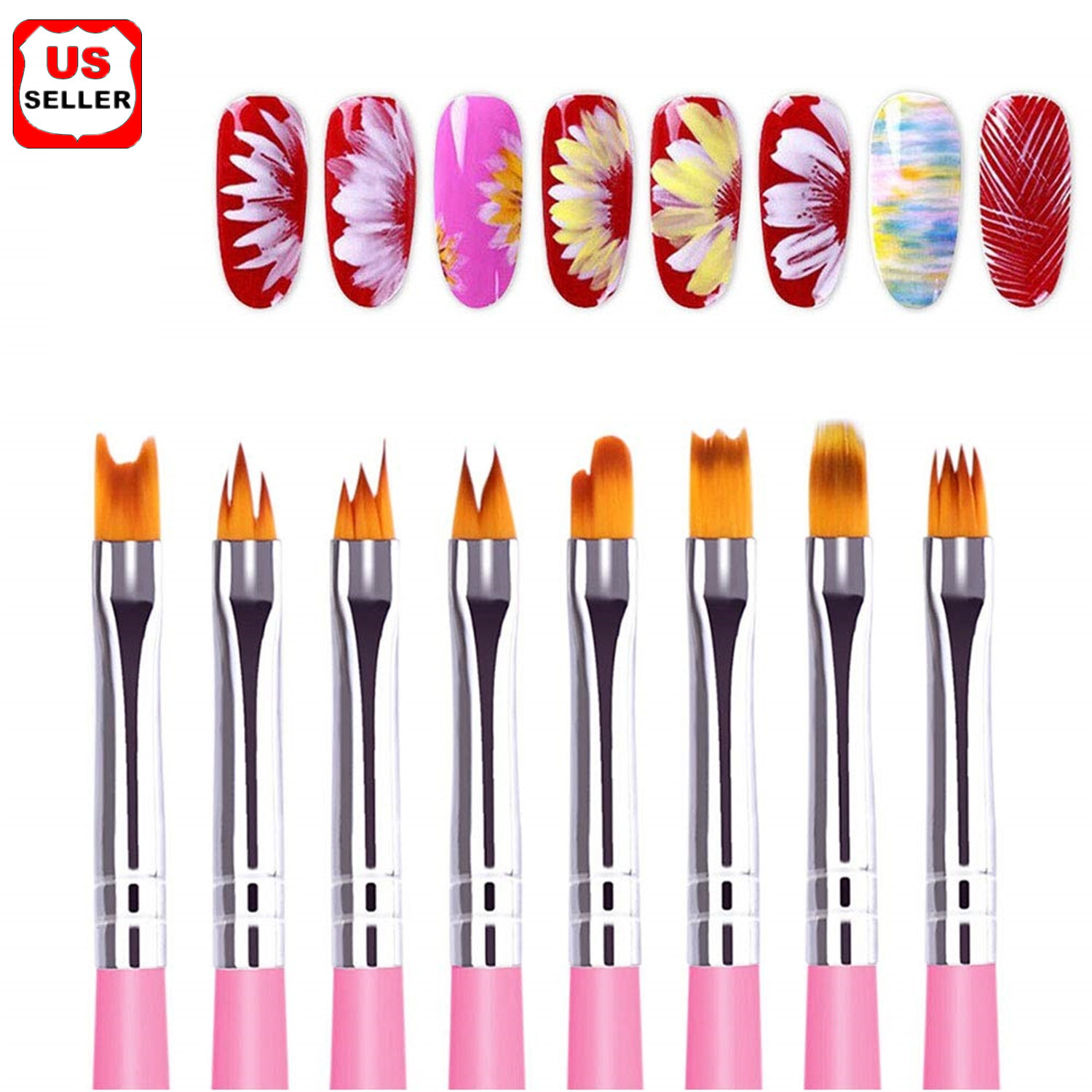 8 Pcs Nail Art Design Brush Acrylic Nail Gel Polish Painting Brush Drawing Pen