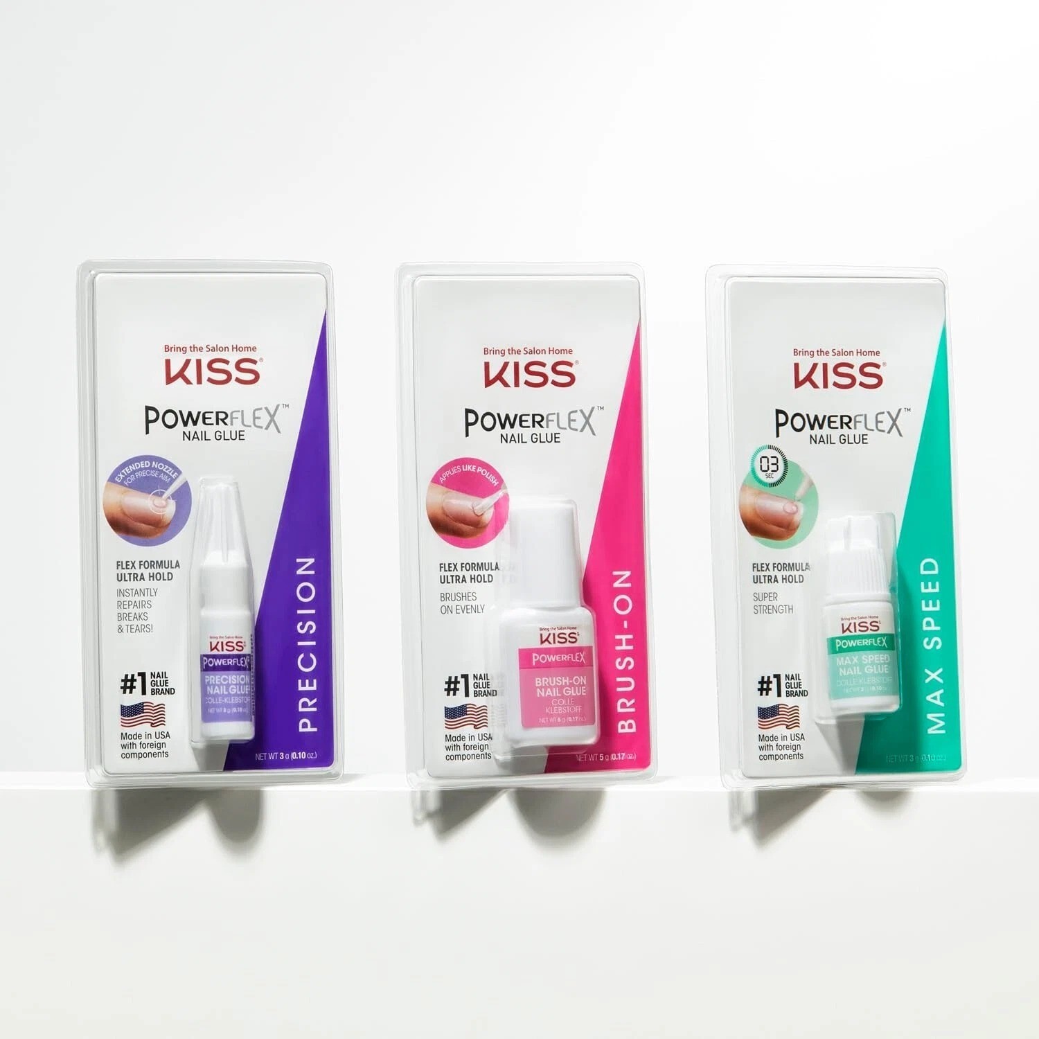 KISS PowerFlex Maximum Speed Nail Glue – Fast Drying Adhesive for Glue-On Nails
