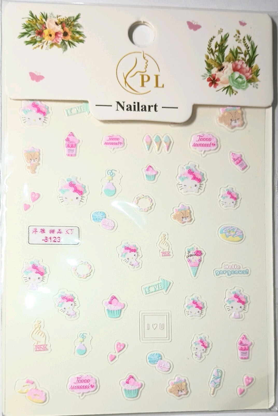 5D Embossed Art Nails Face Phone Stickers Women Girls Nail Art Decoration DIY