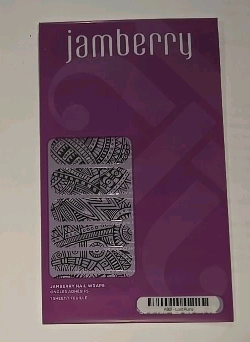 Jamberry Nail Wraps Lost Ruins Full Sheet Clear Black Design A921