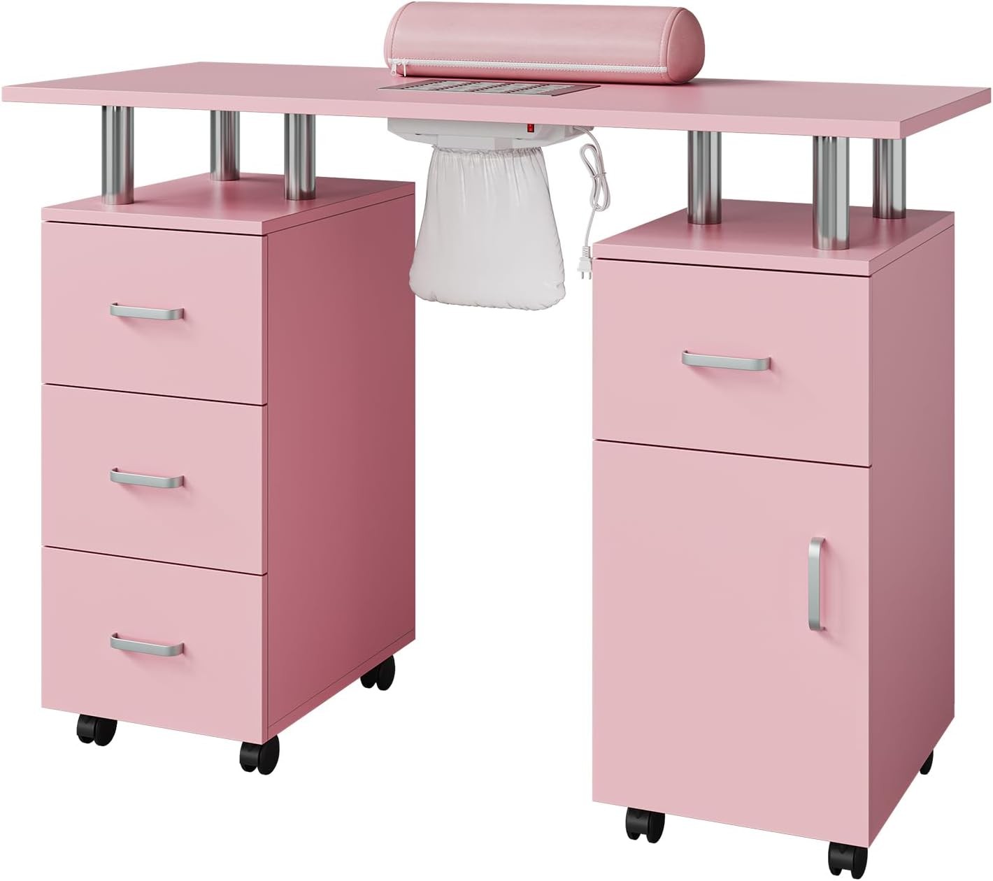 GRAVEE Manicure Table Nail Desk Station w/Electric Dust Collector Drawer Cabinet