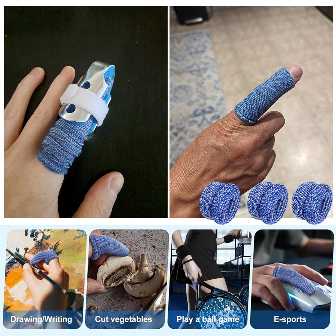 Finger Bandage Finger Roll Tubular Bandage 30 Pieces Breathable Finger Cots Woun