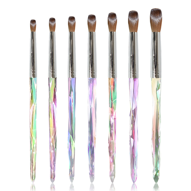 100% Pure Kolinsky Acrylic Nail Brush for Manicure Powder Diamond Handle 8-16