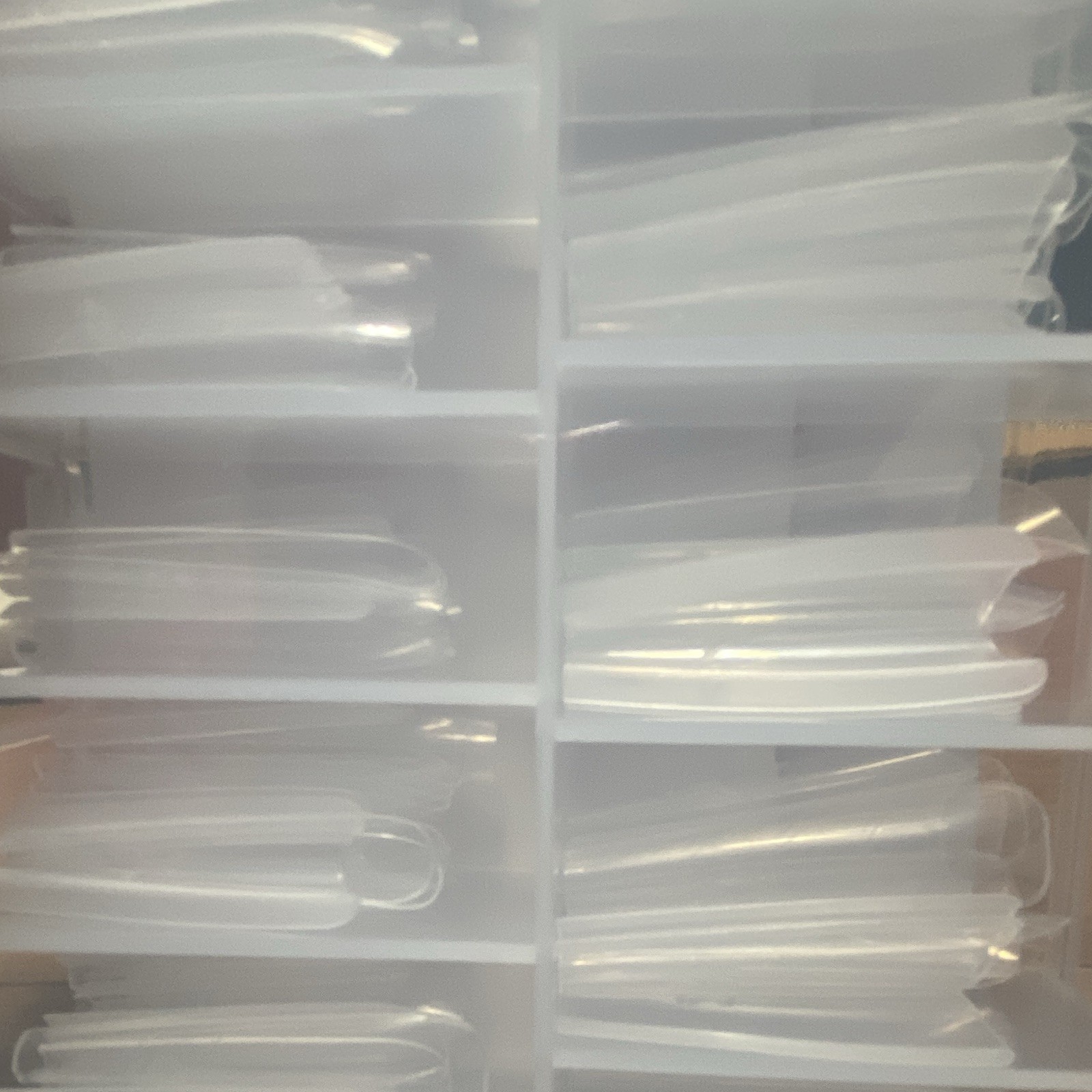 Sandwich Nail Dual Forms Clear Coffin Long Plastic Nail Tips 240pcs 15 Sizes