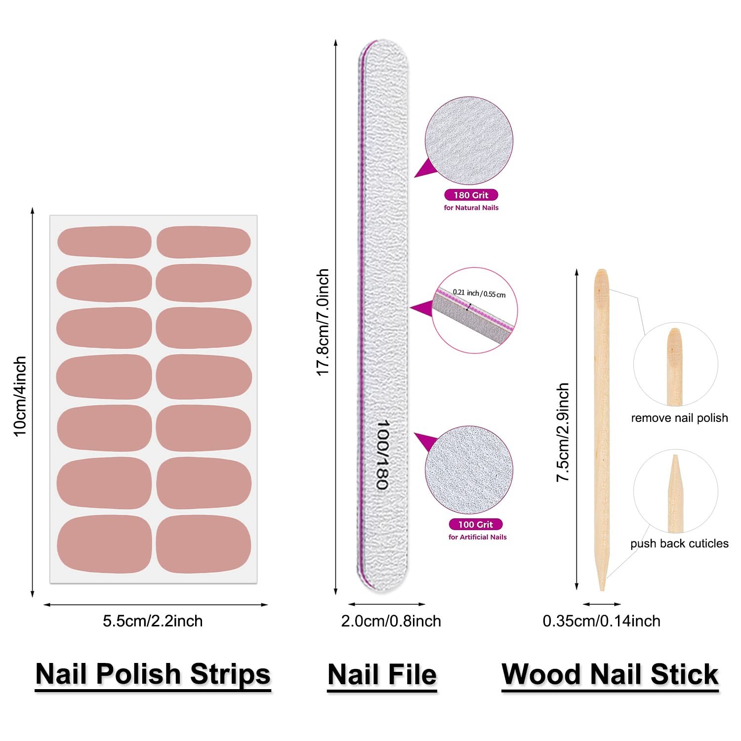 24 Sheets Solid Color Nail Polish Strips Glitter Nail Wraps Gel Nail Strips S…
