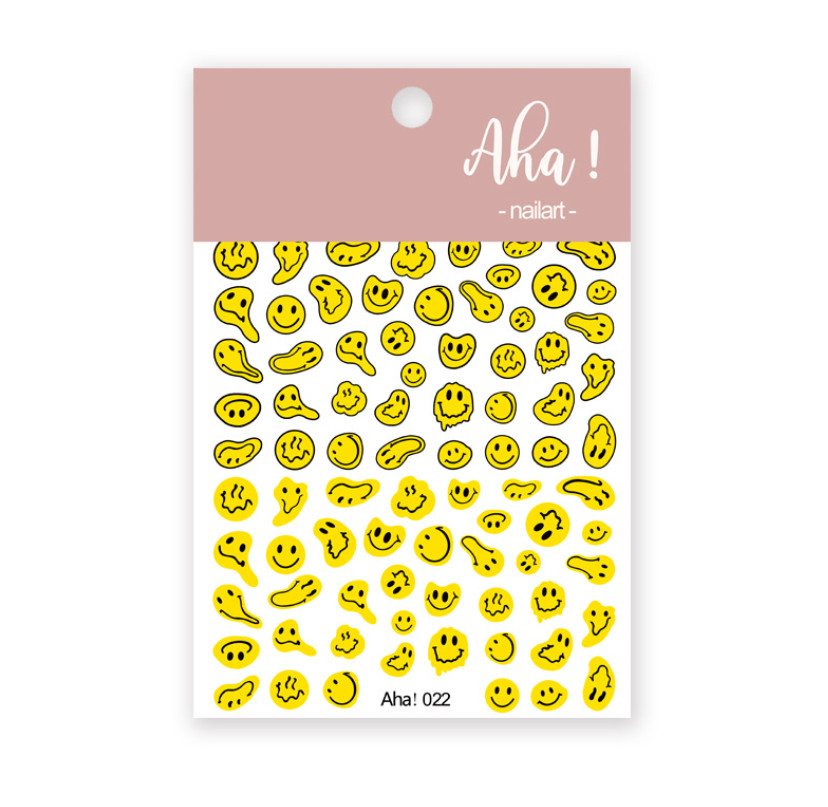 3D Melty Smiley Nail Art Decals Stickers Sliders Adhesive NH20