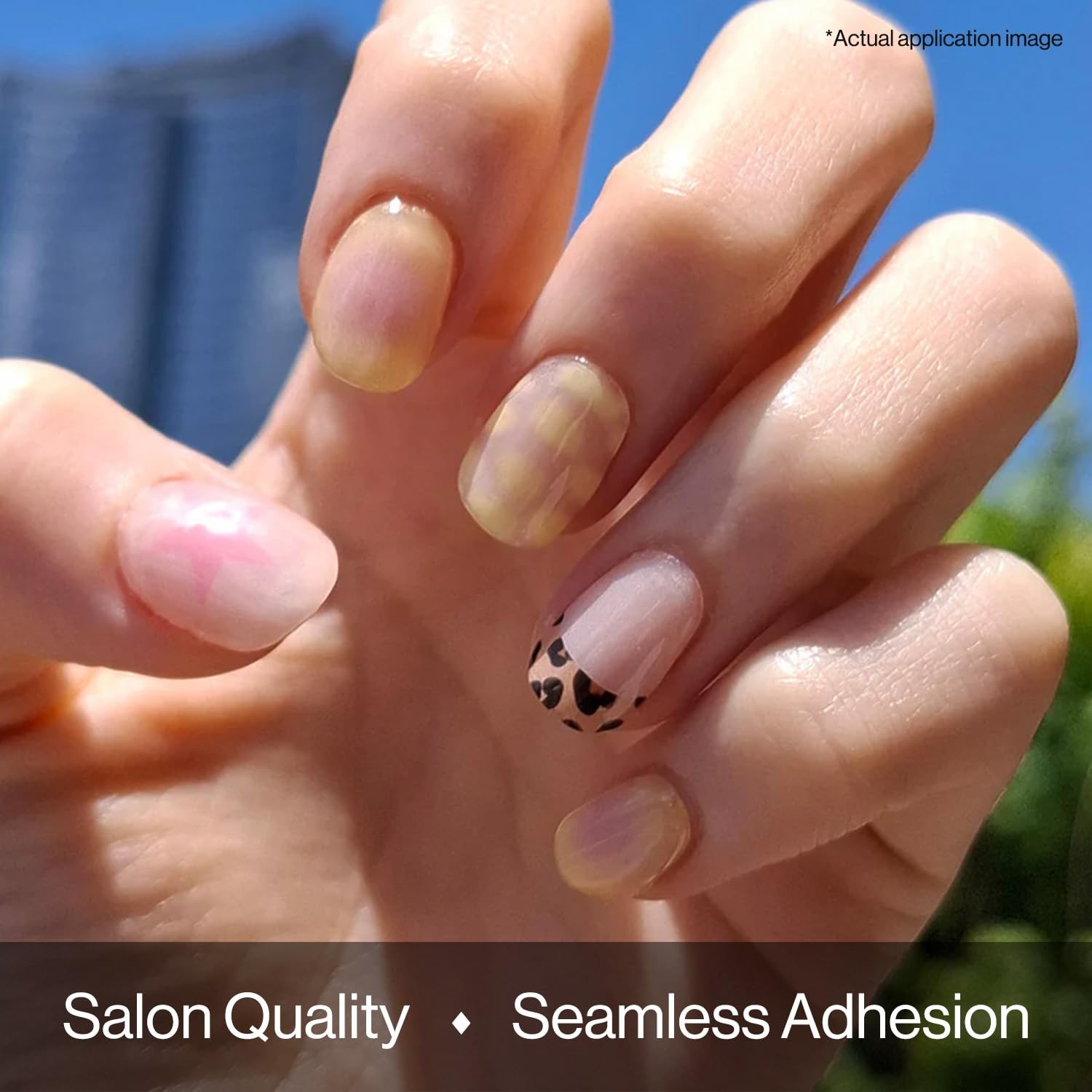 Semi Cured Gel Nail Strips – Yellow, 30 Wraps in 15 Sizes, Works with Any Lamp