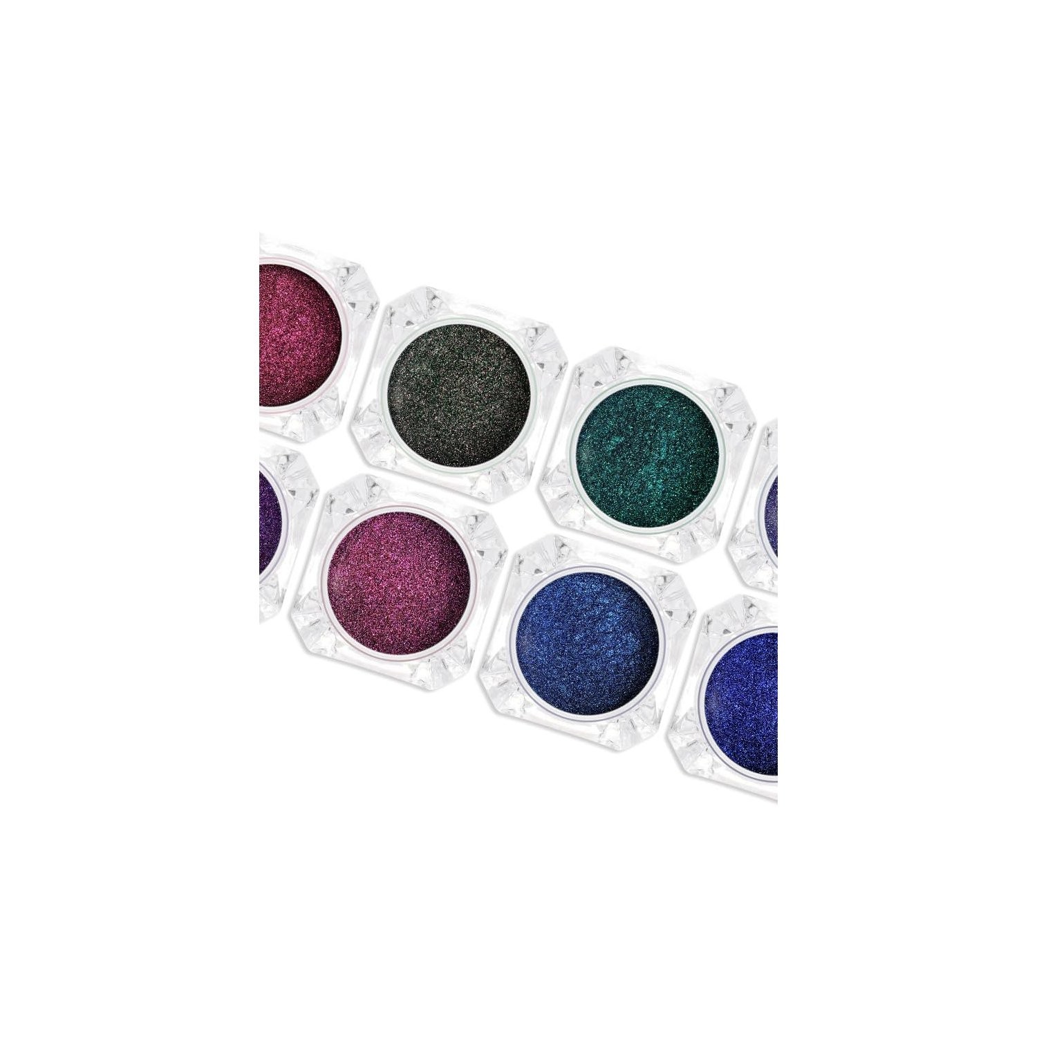 4pcs Metallic Nail Powder Set for Gel Nails with Holographic Glitter Effect