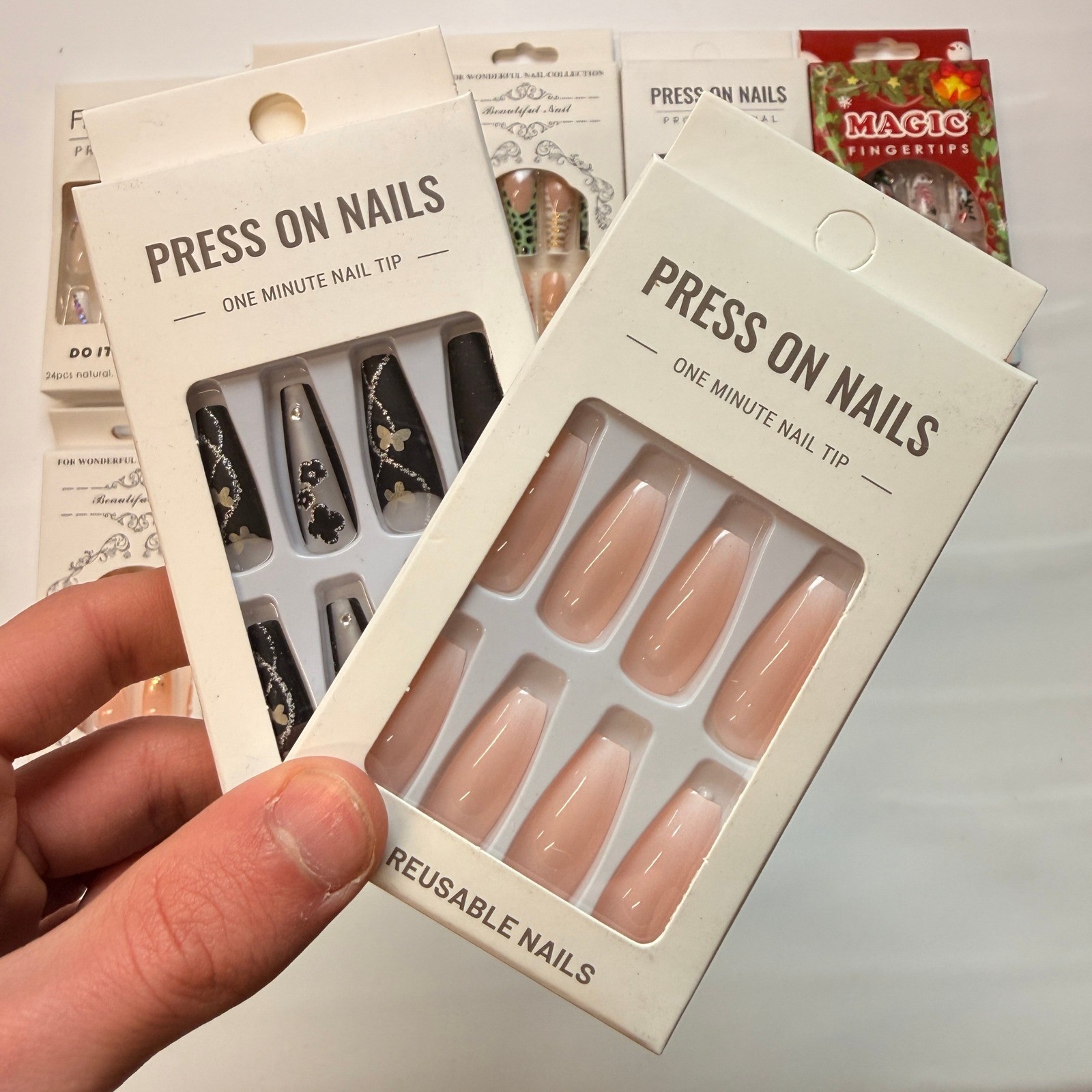 Lot of 10 Pack of 24 New False Press On Nails Assorted Designs and Colors №N23