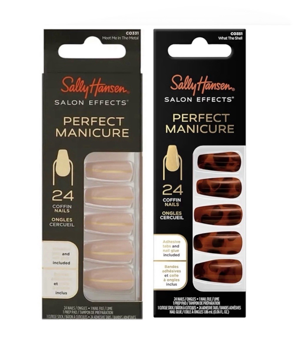 Sally Hansen Salon Effects Perfect Manicure Medium Coffin 2 Pack Assorted Set