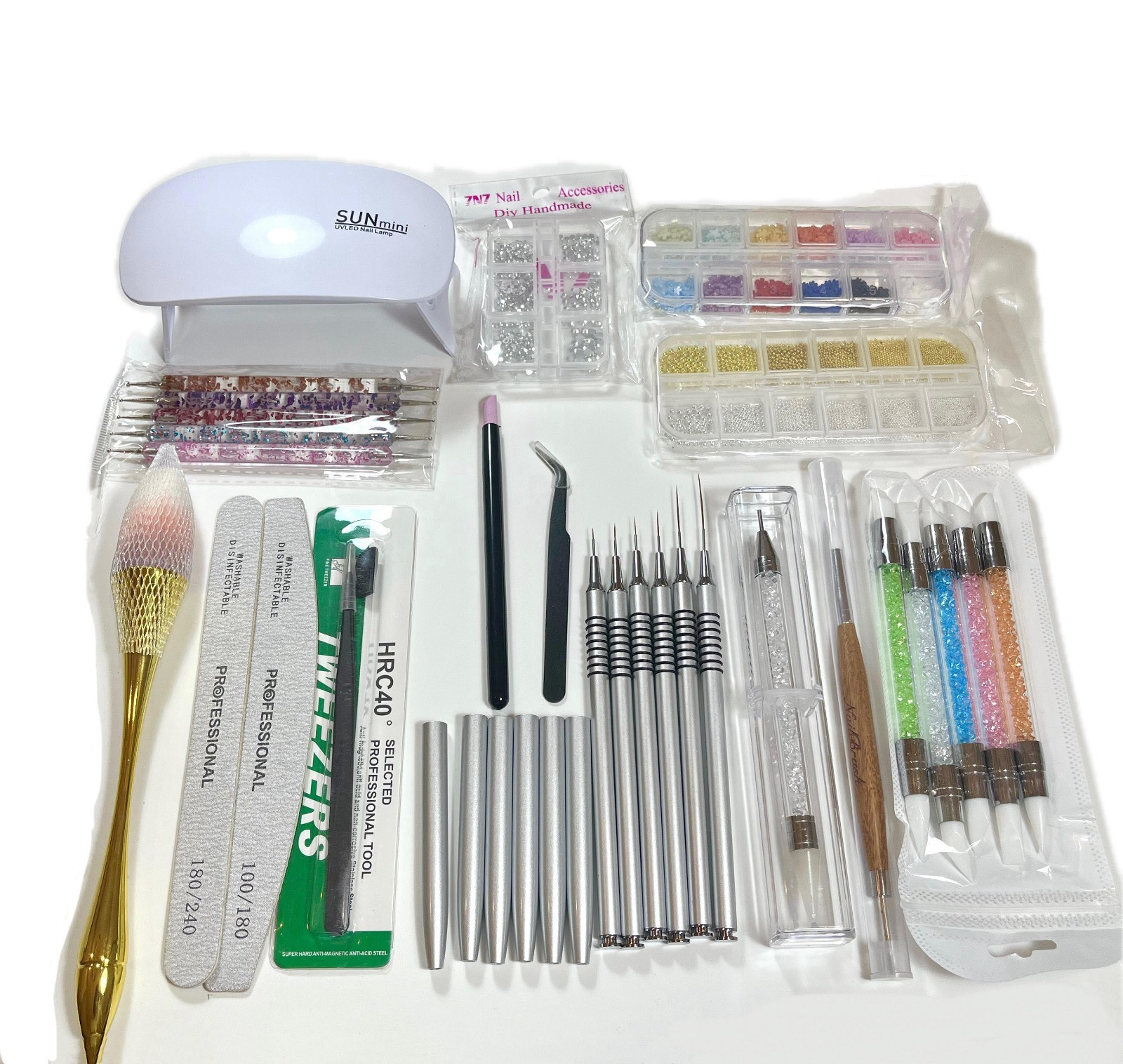 Pro Nail Kit for Beginners, All-in-One Nail Art Tools with Brushes DIY Mani Set