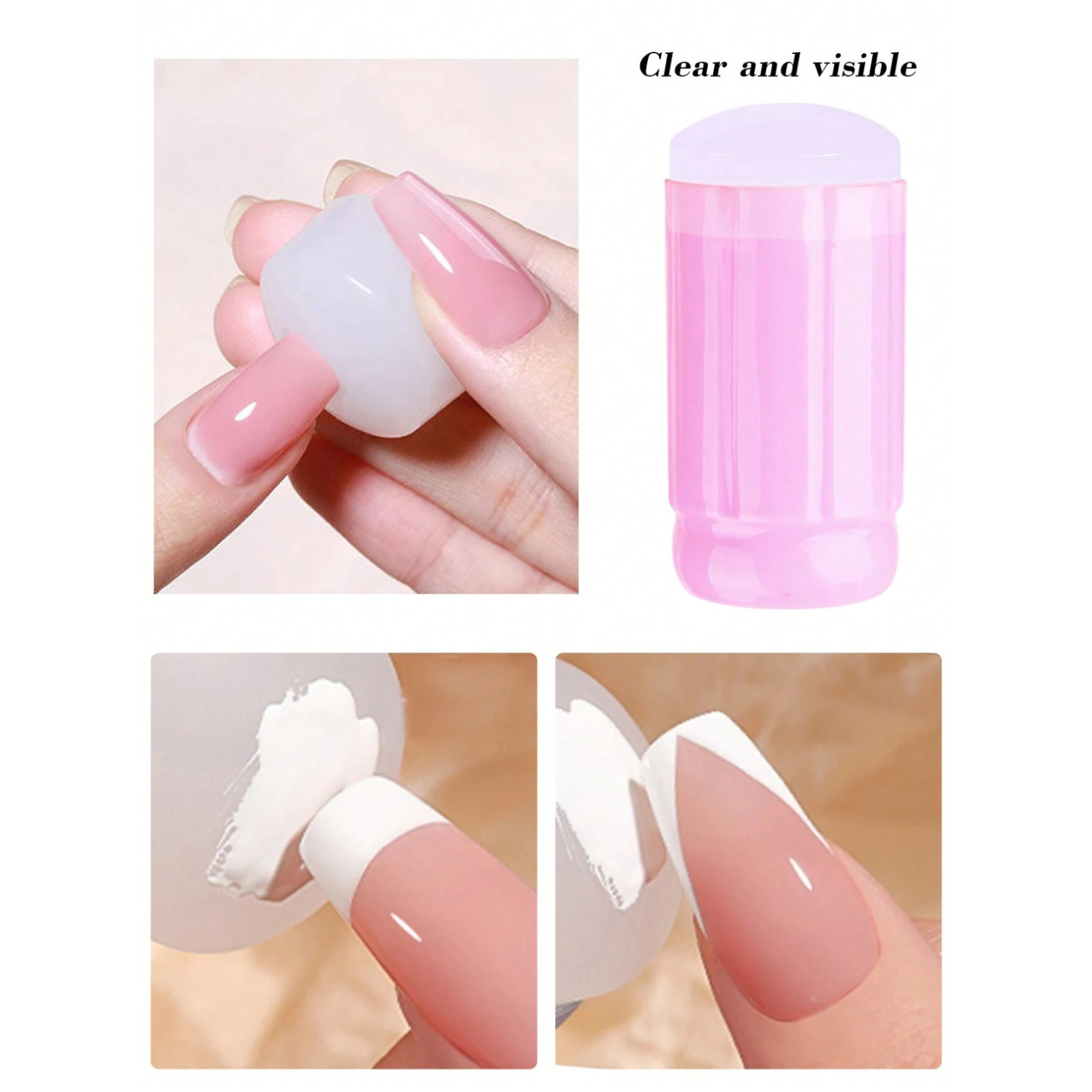 Silicone Nail Stamper French Manicure Stamping Jelly Nails Art Scraper Stamps