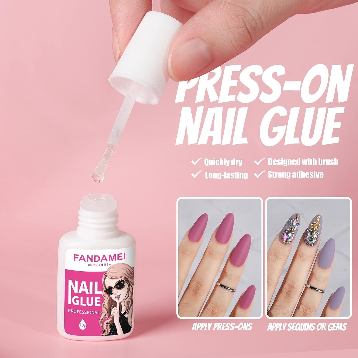 Press on Nails, 12 Packs 288PCS Matte Press on Nails, Medium Almond Fake Nail…