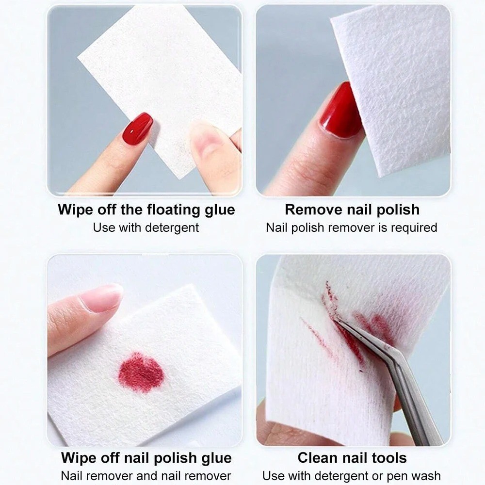 1000/600/500/100pcs Lint-Free Nail Cotton for UV Gel Polish Removal Wipes Paper