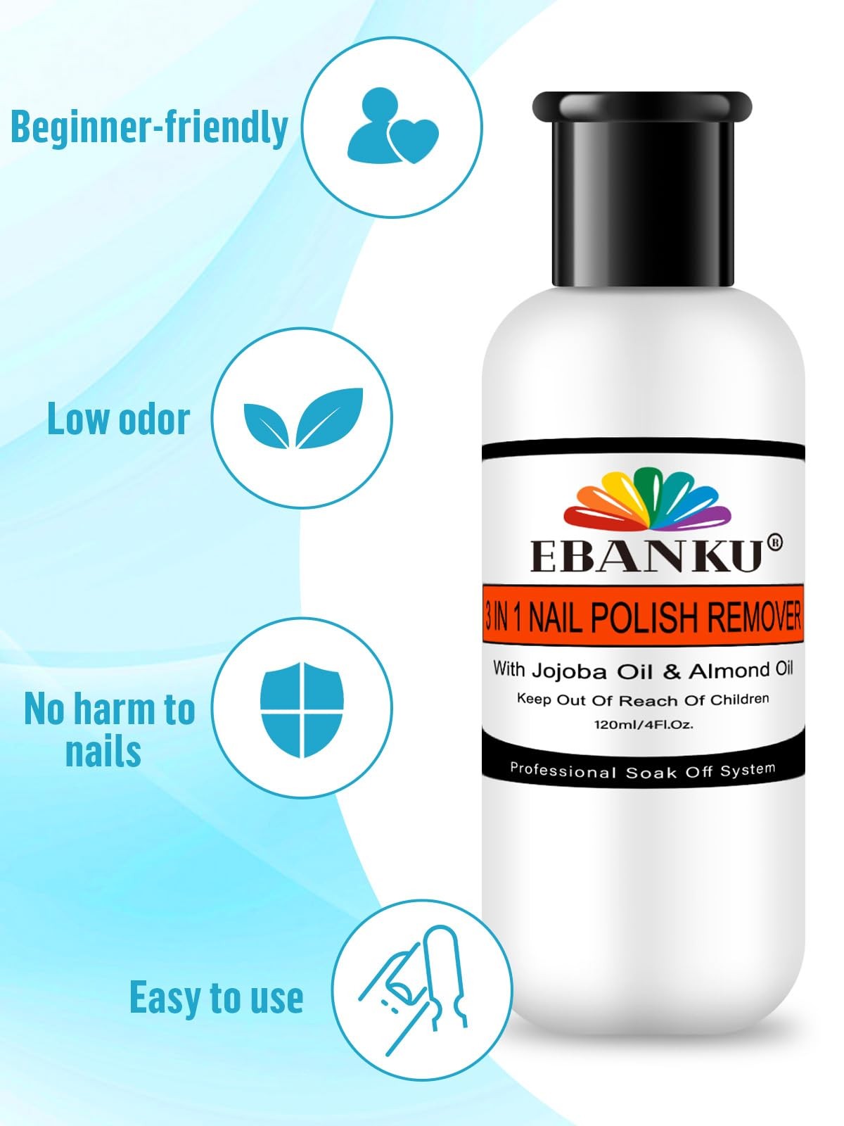 EBANKU Nail Polish 1 Fl Oz (Pack of 1), Remover & Foil 120ML