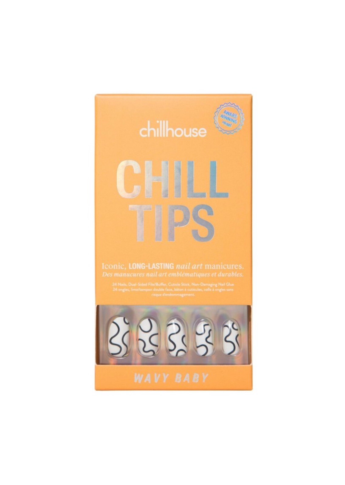 Chillhouse Chill Tips Nail Art Press Ons – Wavy Baby – 24 nails