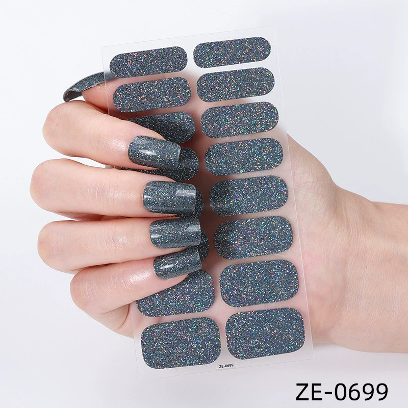 Solid color onion powder explosion glitter nail oil film nail sticker