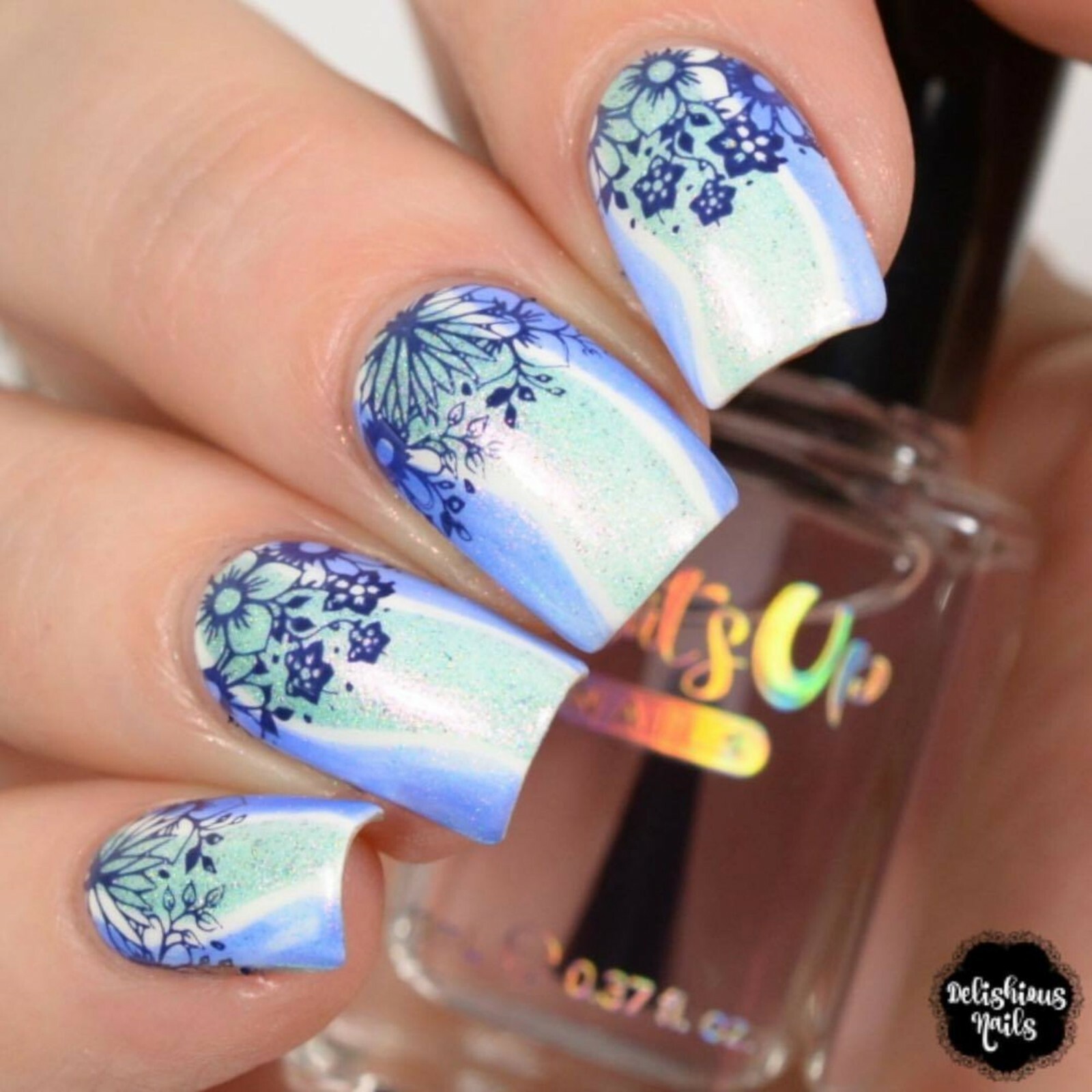 B037 Growing Beauty Stamping Plate For Stamped Nail Art Design