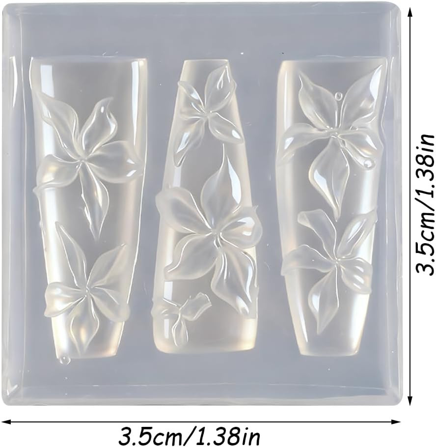 Lily Flower Silicone Nail Molds 3D Flower Mold for Nails Charms Carving