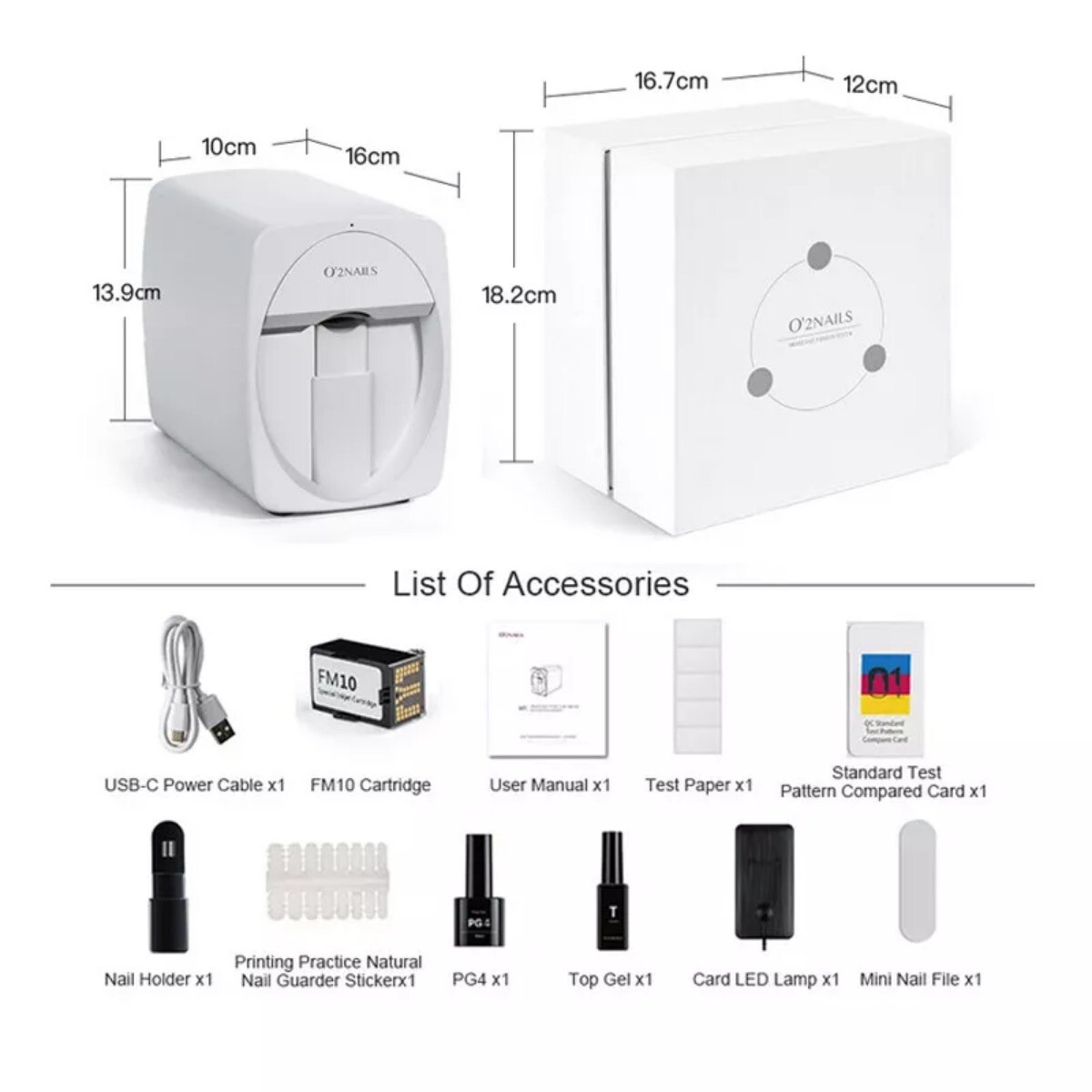O’2NAILS Portable Nail Printer Mobile APP DIY Nail Art Printing Machine Home Use