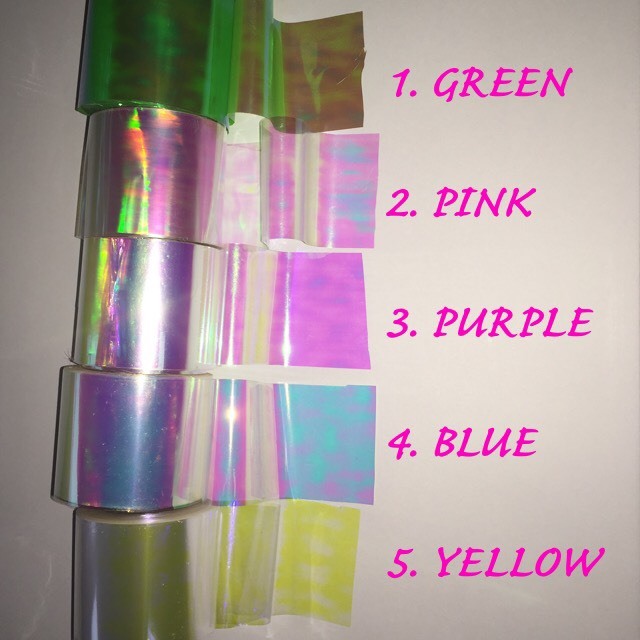 Nail Wraps Foil Broken Glass 5pieces Set Shattered Mirror Aurora Effect Mermaid