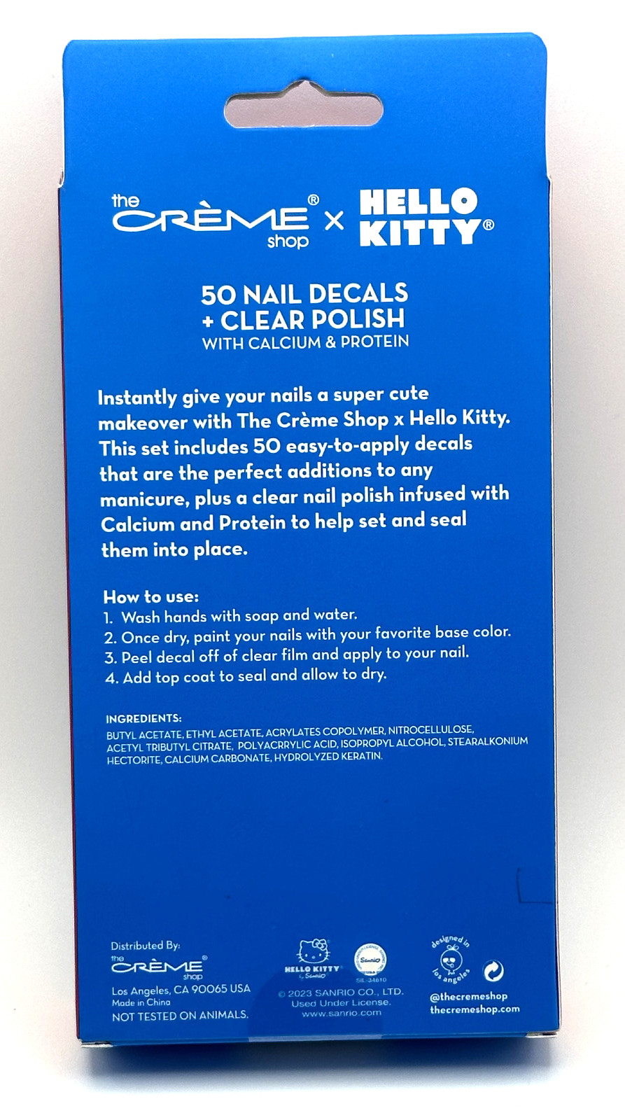 Hello Kitty The Creme Shop Nail Decals 85 Total Clear Nail Polish NIB Set of 2
