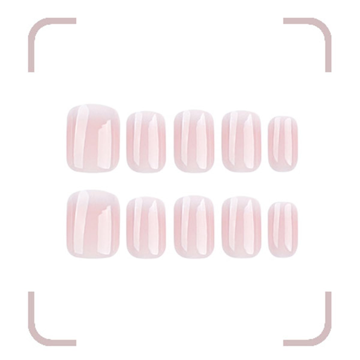 Ombre Press on Nails Short Square Fake Gradient Nude Short, Style-12