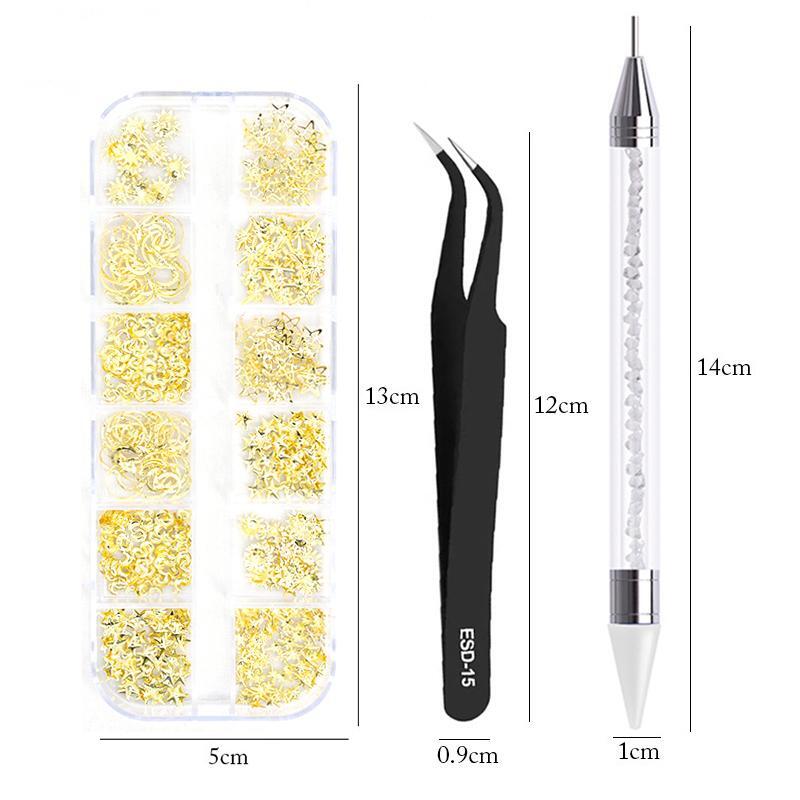 3Pcs/Set Nail Art Rhinestones 3D Crystal DIY Glitter Rivet Gem Decorations Suppl