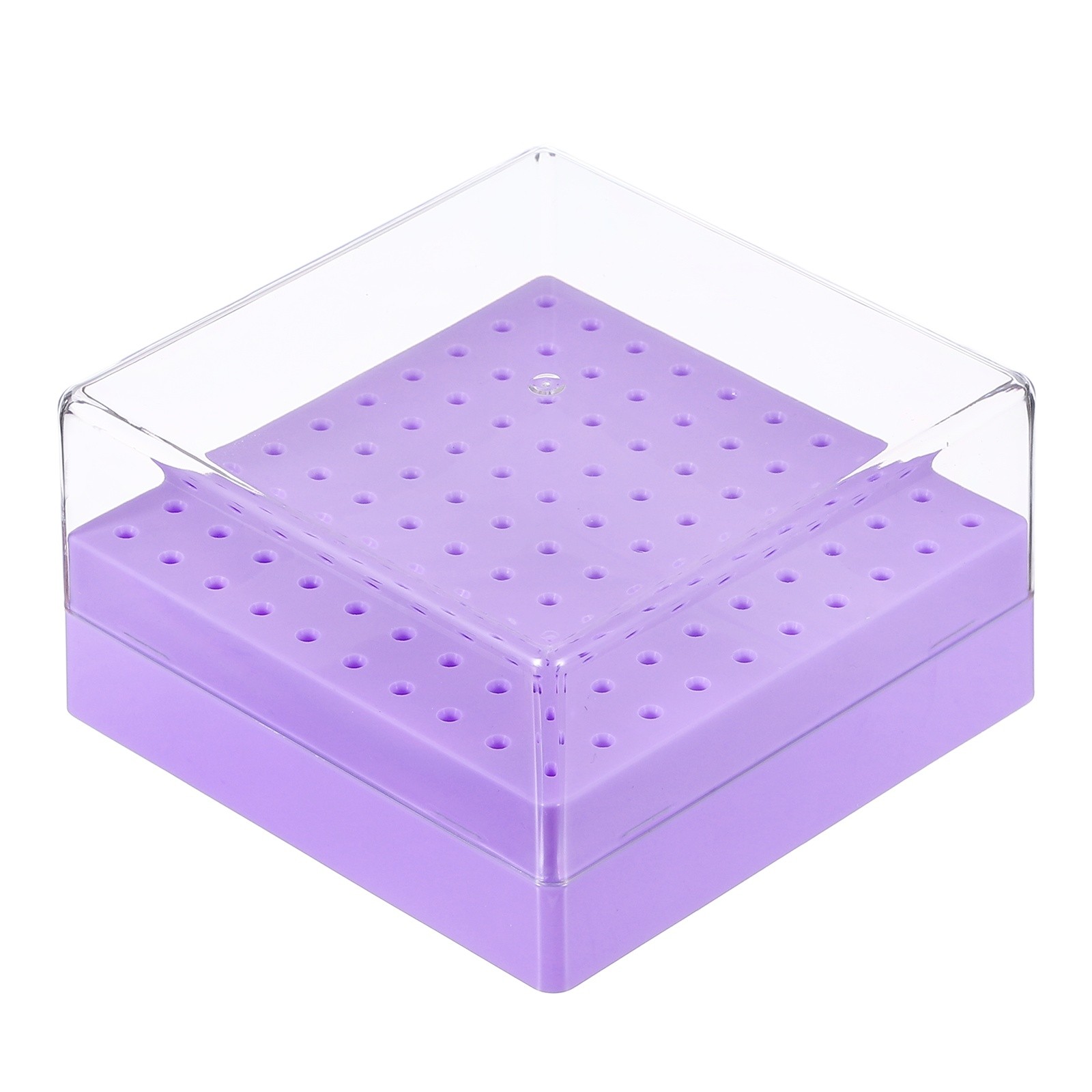 Nail Drill Bits Holder 100 Holes Large Space Drills Bit Case Purple