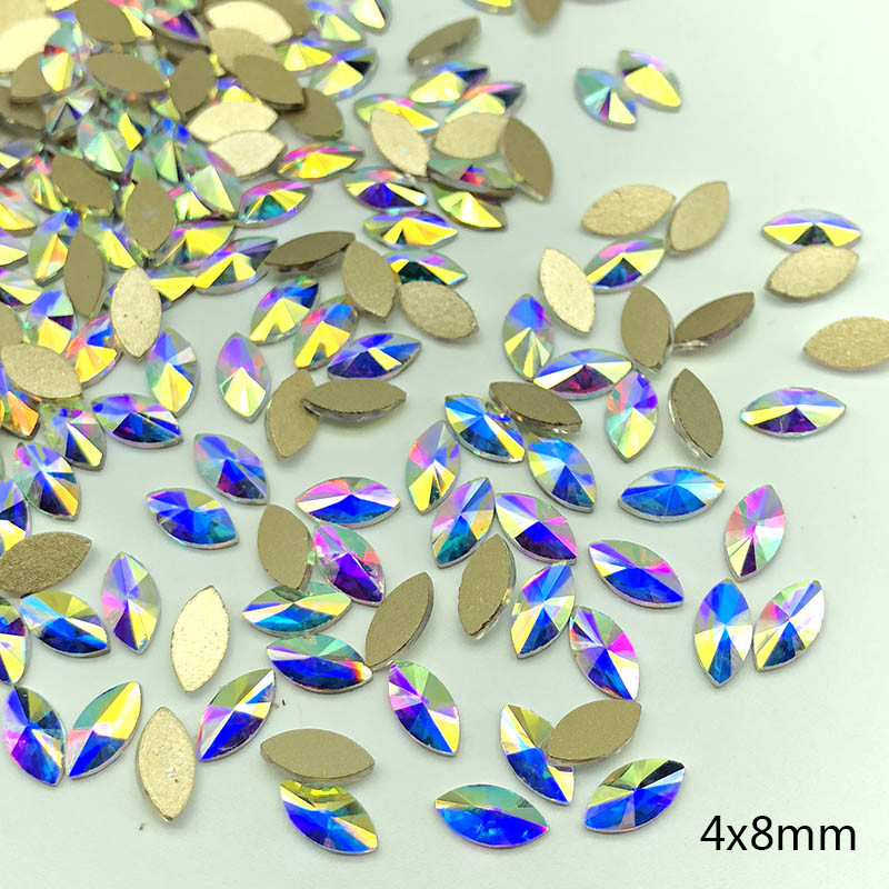 20 50 100pcs Crystal AB Nail Art Rhinestones FlatBack Glitter Gems Nails Decor