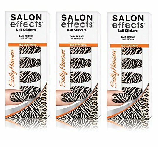 3 Sally Hansen Salon Effects Couture Nail Stickers, Faux Real, 18 Count Each