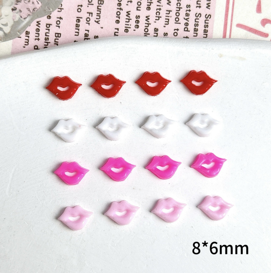 20Pcs Mixed Nail Art Charm Jewelry Accessories Resin Sexy Mouse Lip Flat NH25