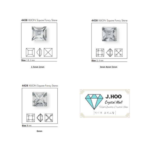 Swarovski 4428 XILION Square Fancy Stone 4mm (10pcs)