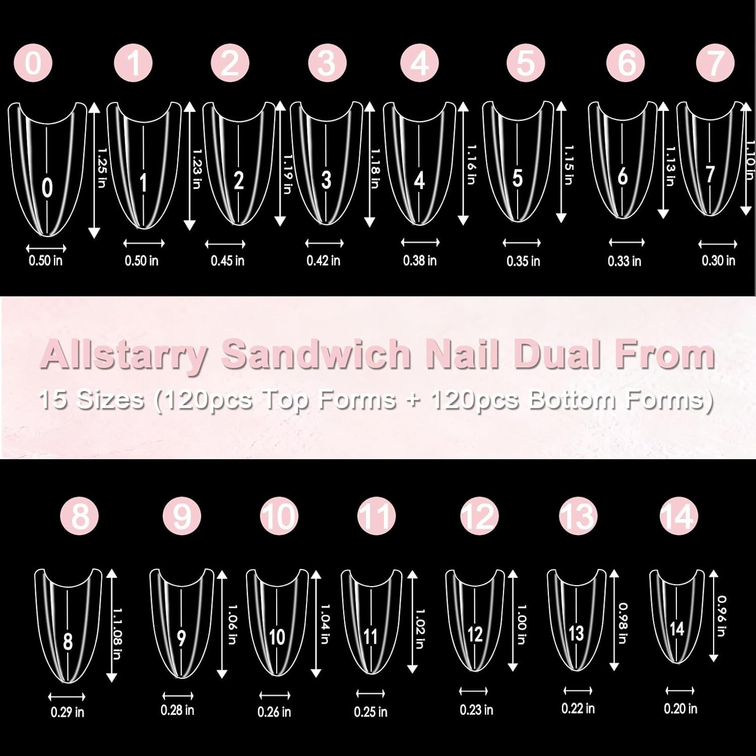 Almond Round Sandwich Dual Nail Extension Forms – 240pcs, Effortless Application