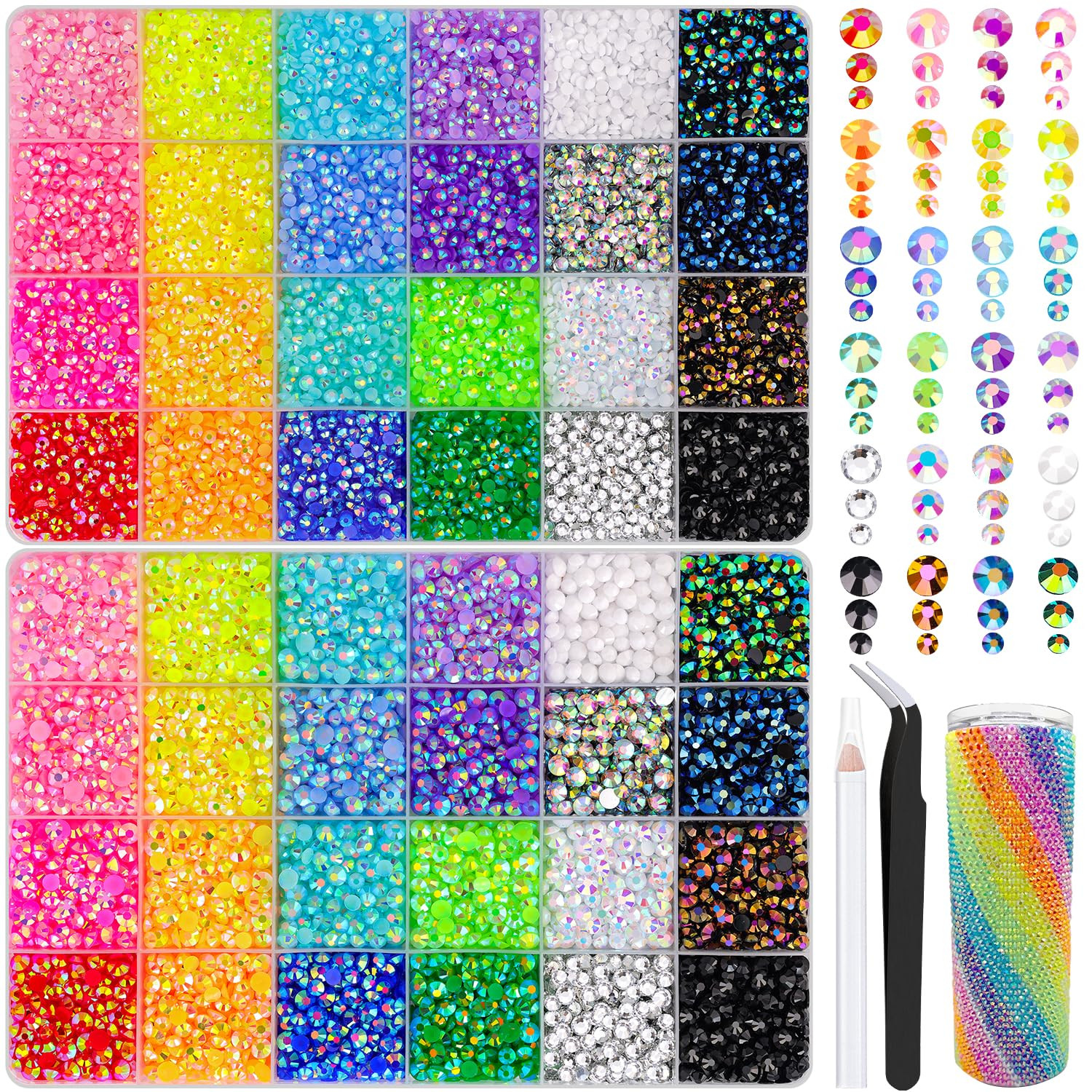 Resin Jelly Rhinestones for Crafting with B7000 Jewelry Glue, 2 Boxes Gold Flatb