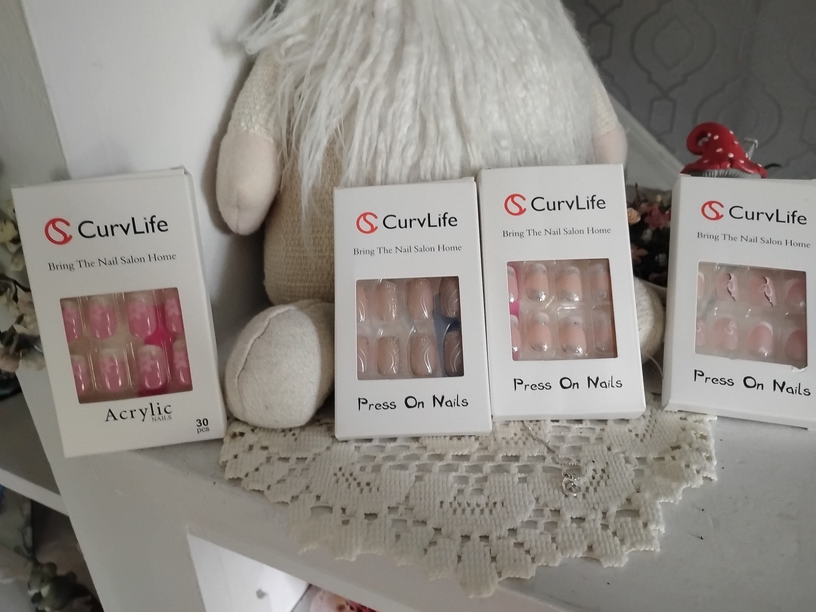 CurvLife Press on Nails Assorted Lot Of 4 New Sealed