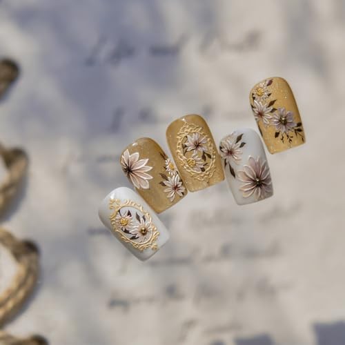 Flower Nail Stickers Daisy Nails Decals Self Adhesive Cute Floral Color A13