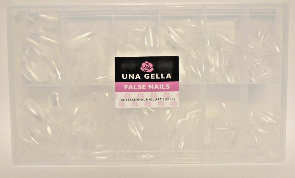 UNA GELLA Soft Gel Pre-Shaped Acrylic False Nail Tips Oval Almond 504 pcs. F/S
