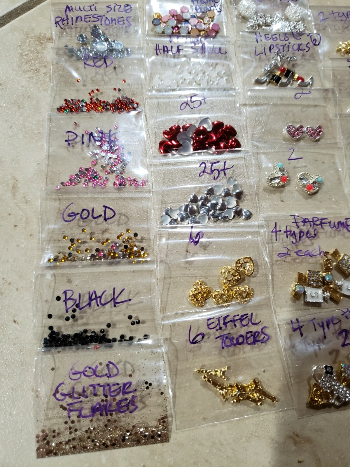 3D Nail Art Charms Rhinestone Jewelry Lot Valentine’s Hearts