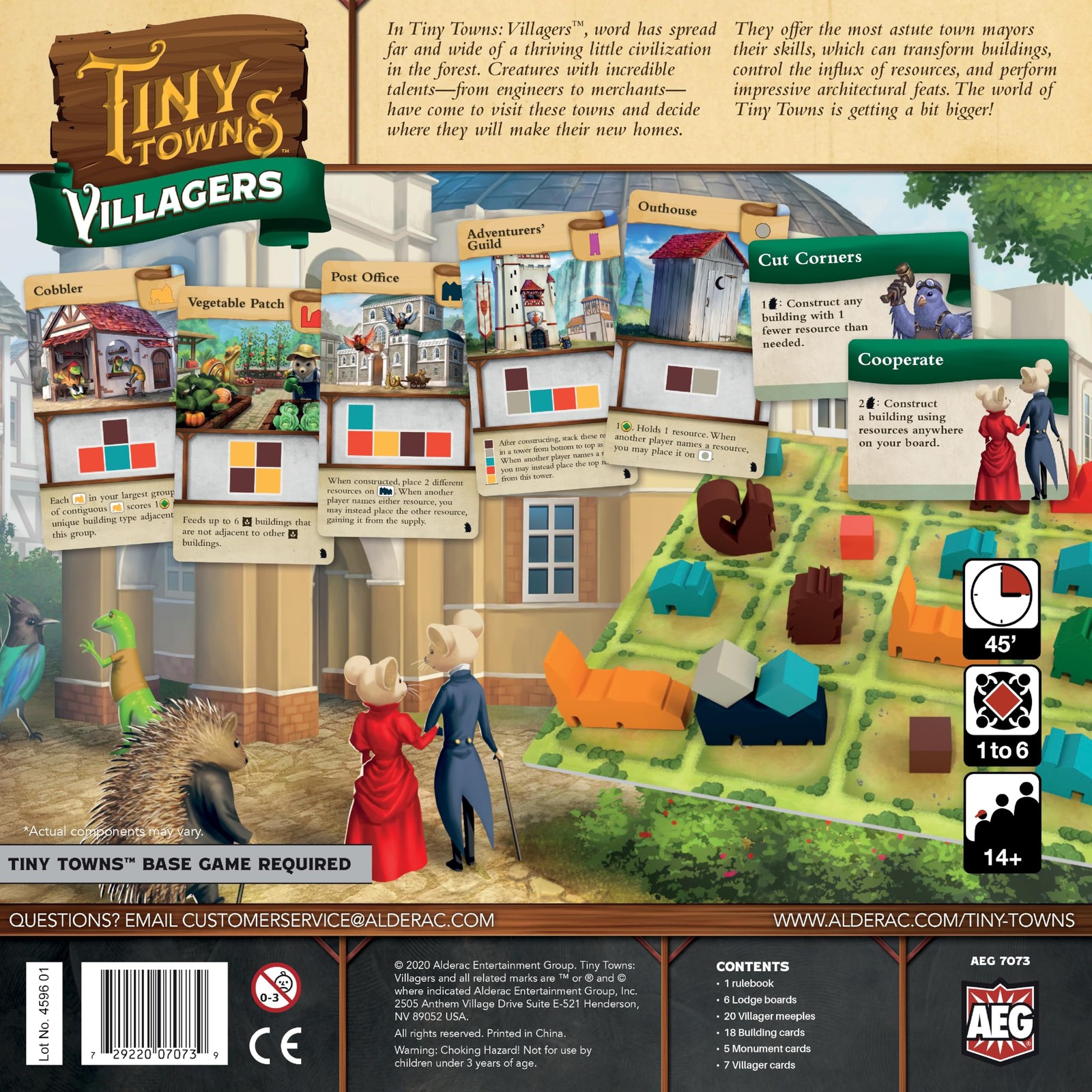 AEG Tiny Towns: Villagers Expansion | Talented Creatures Have Medium, Brown