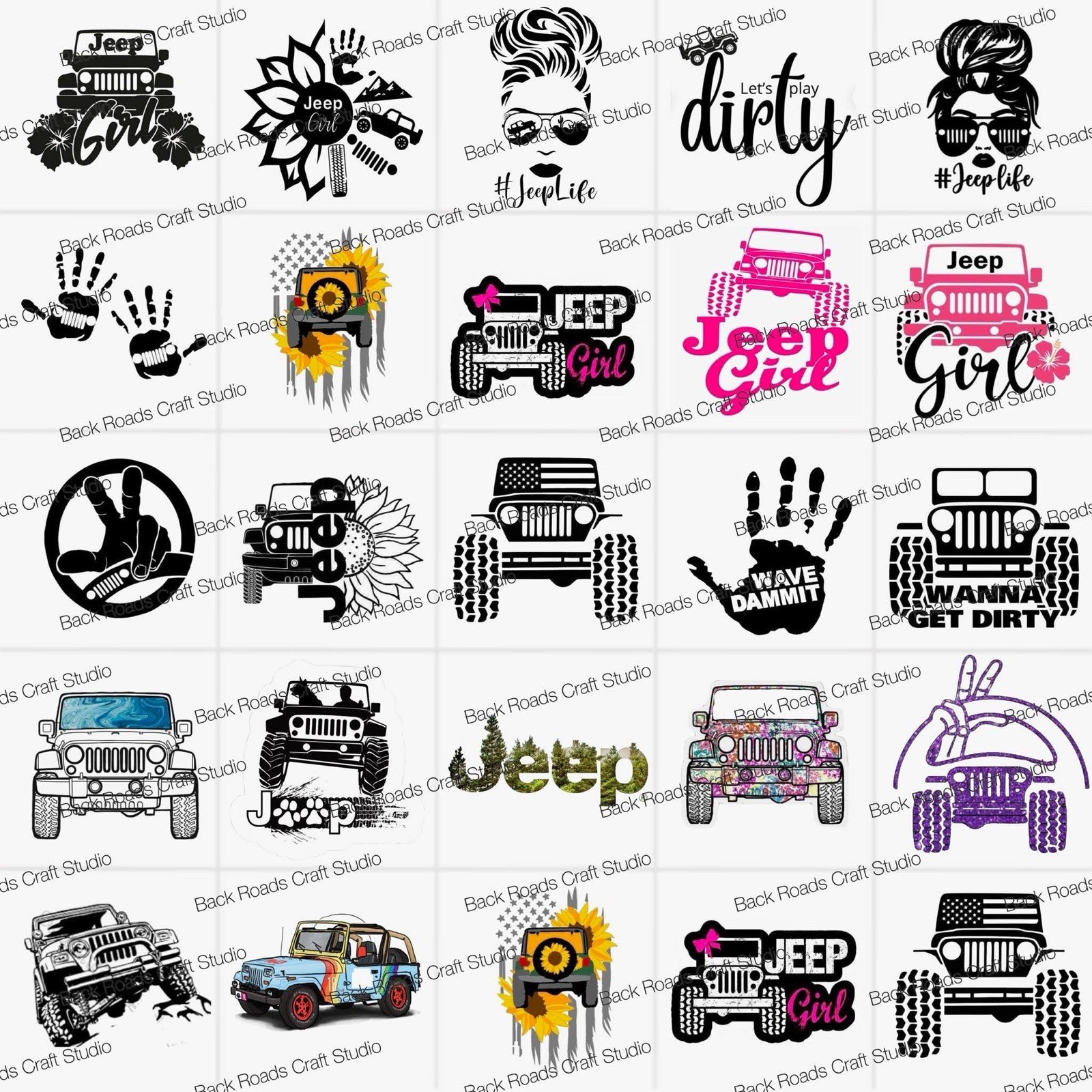Jeep Waterslide Finger Nail Decals Instructions Bonus (set of 50) KC
