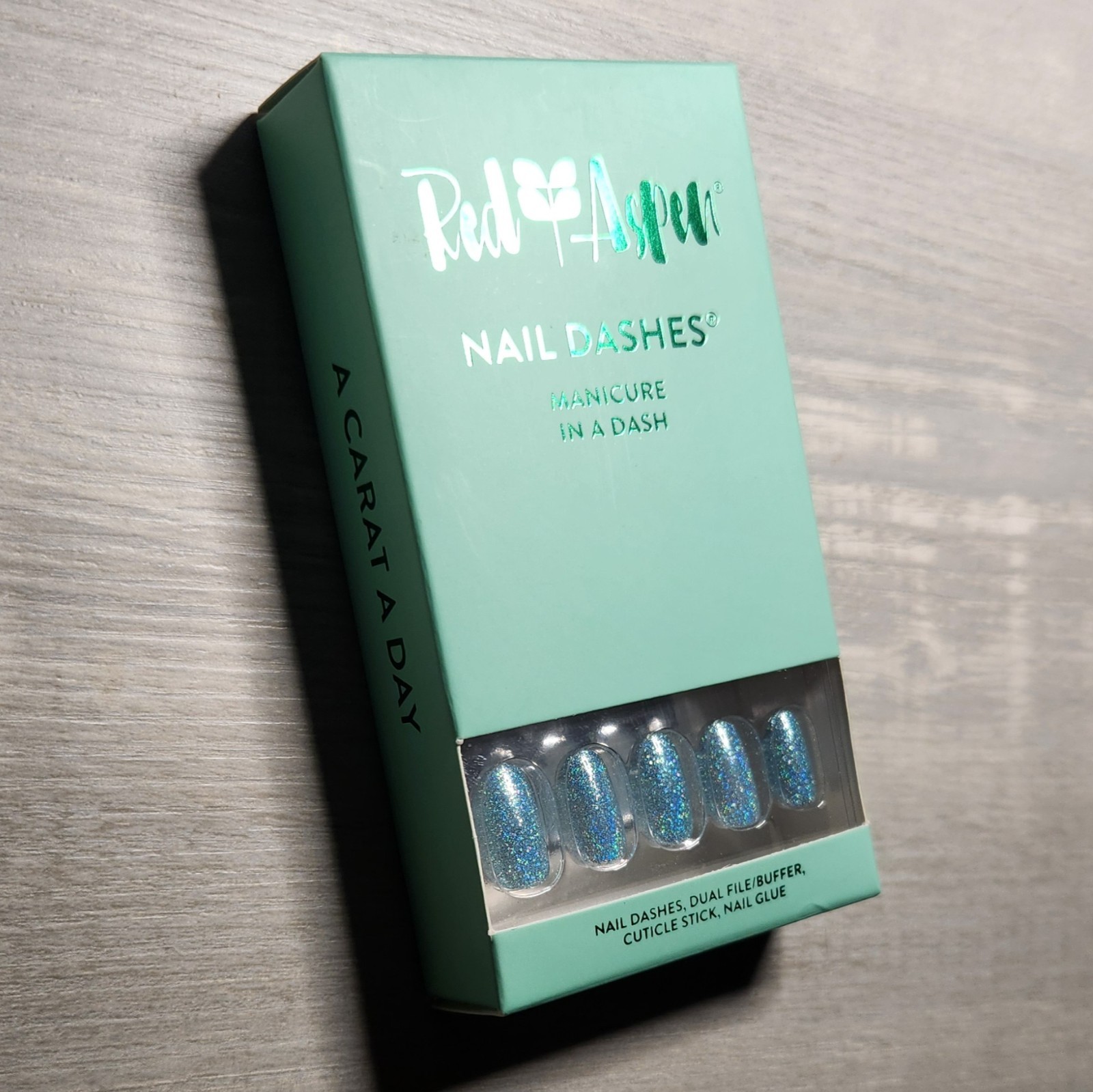 Press On Nails A Carat A Day Fall Winter Holiday Christmas Dashes Red Aspen