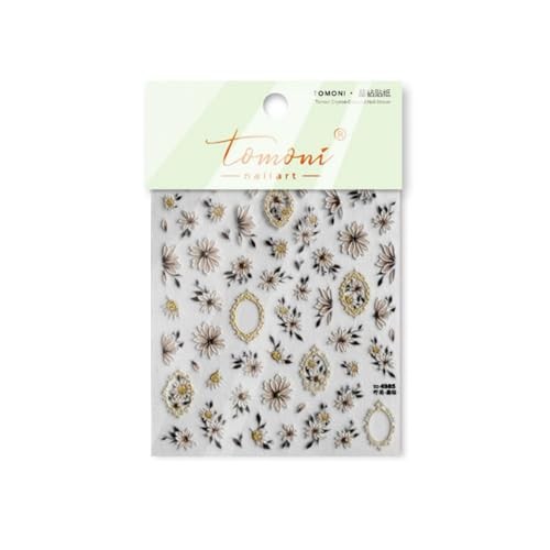 Flower Nail Stickers Daisy Nails Decals Self Adhesive Cute Floral Color A13