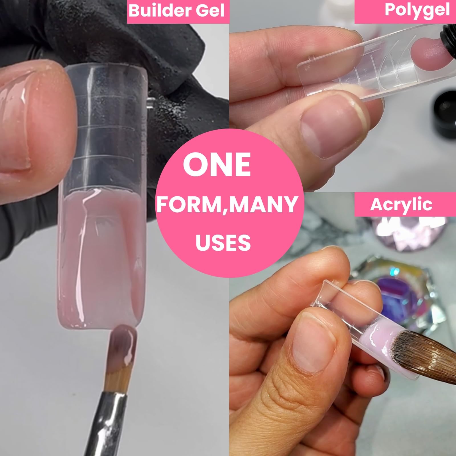 Polygel Nail Forms Kit for Toes,Reusable Toenails Dual Forms for Polygel with…
