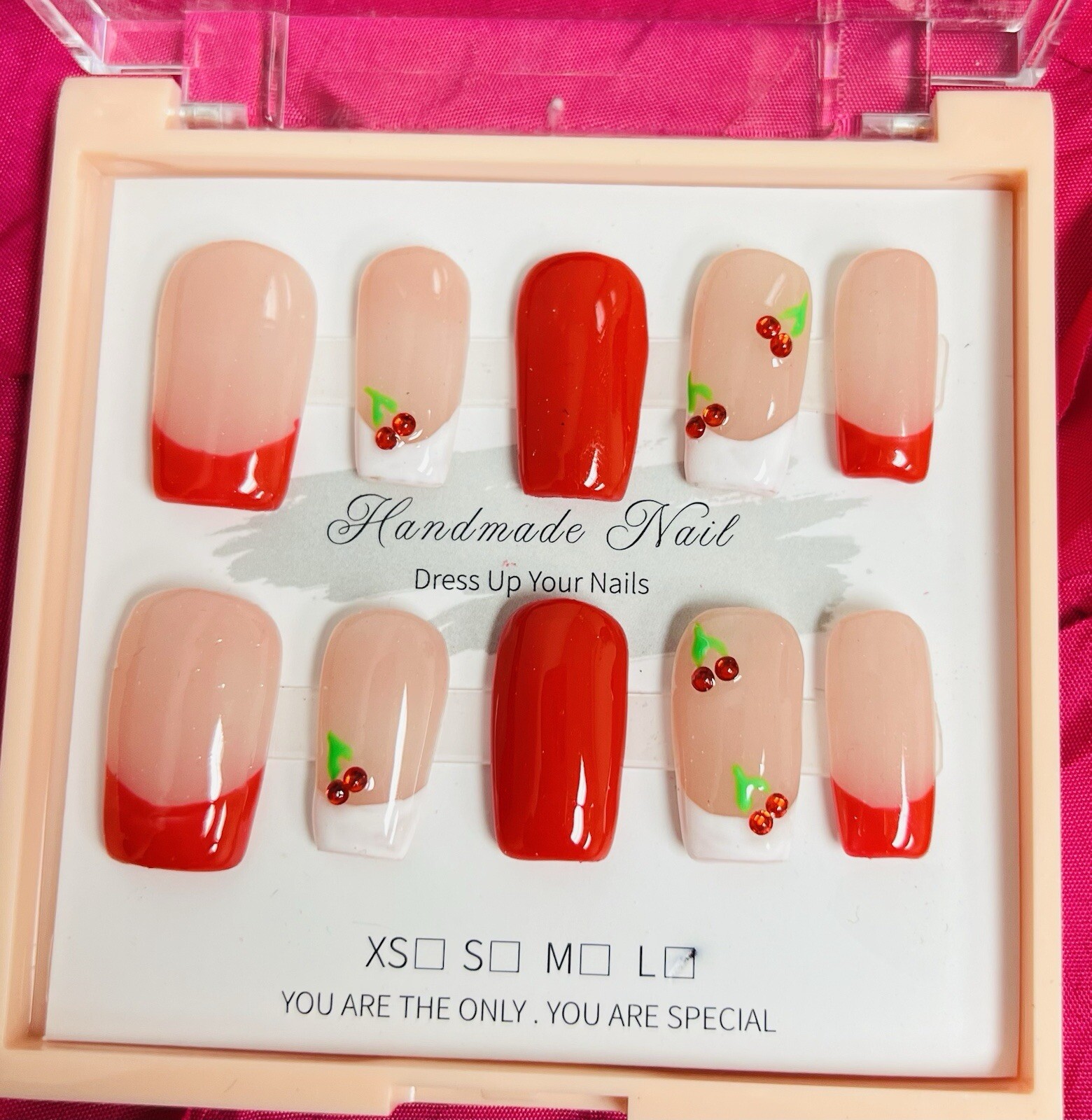 Handmade Custom Made Press On Nails (Acrylic) Full Size / New In Box