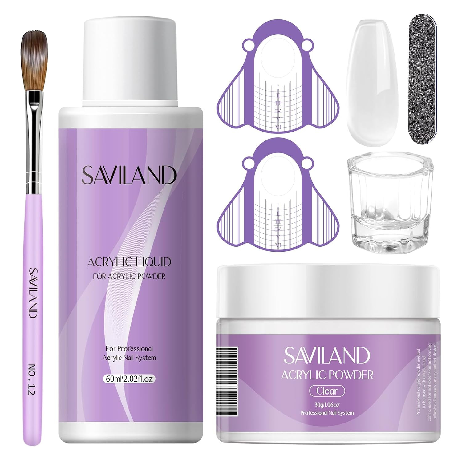 Acrylic Nail Kit 30G Clear Acrylic Powder & 60Ml Acrylic