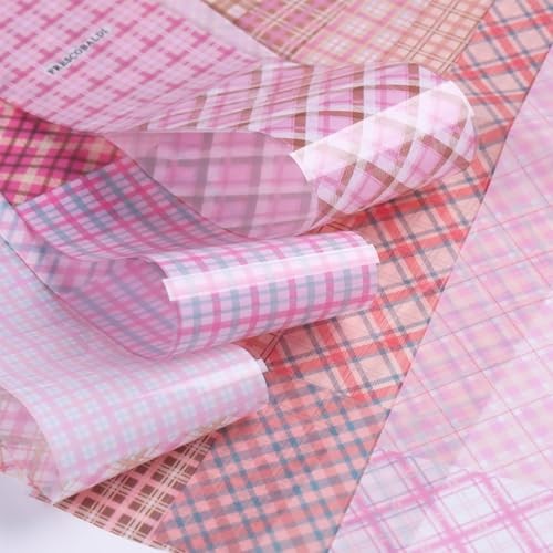Plaid Nail Foil Transfer for Nails Art Pink Plaid Nail Stickers Transfer